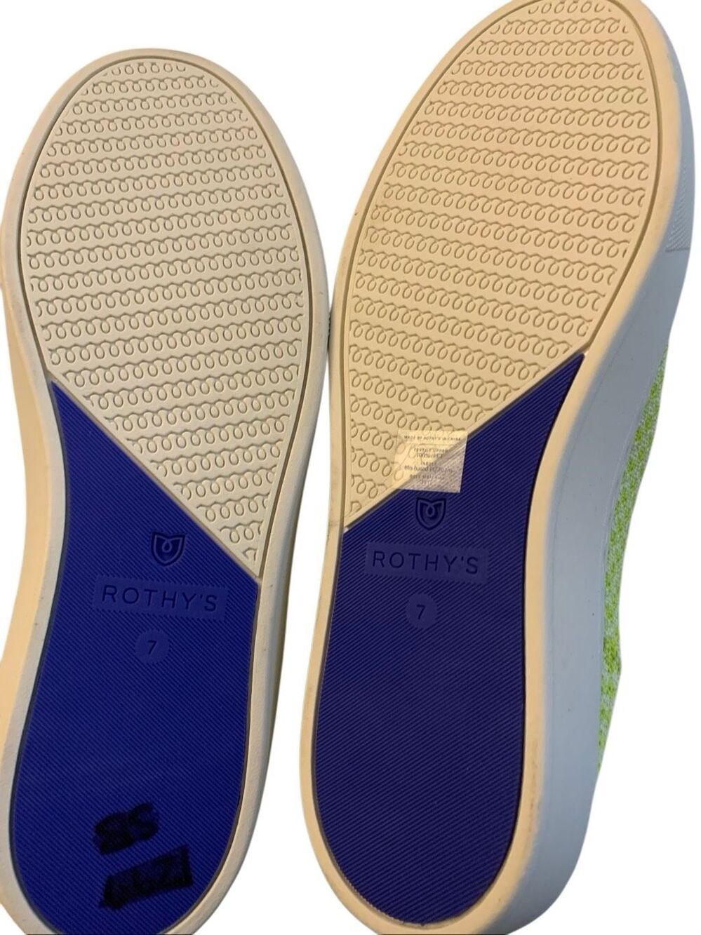 Rothy's the slip on honeycomb electric yellow shoes women's size 7 like new - Picture 6 of 7